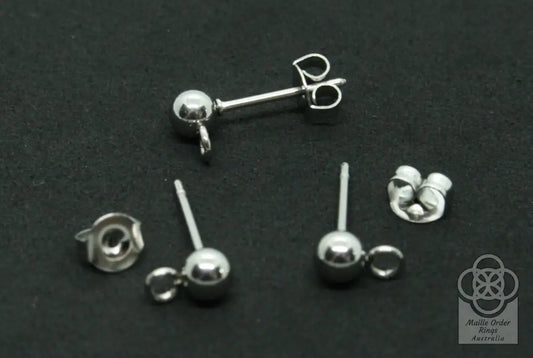 Ball Stud Earrings - Maille Order Rings Australia