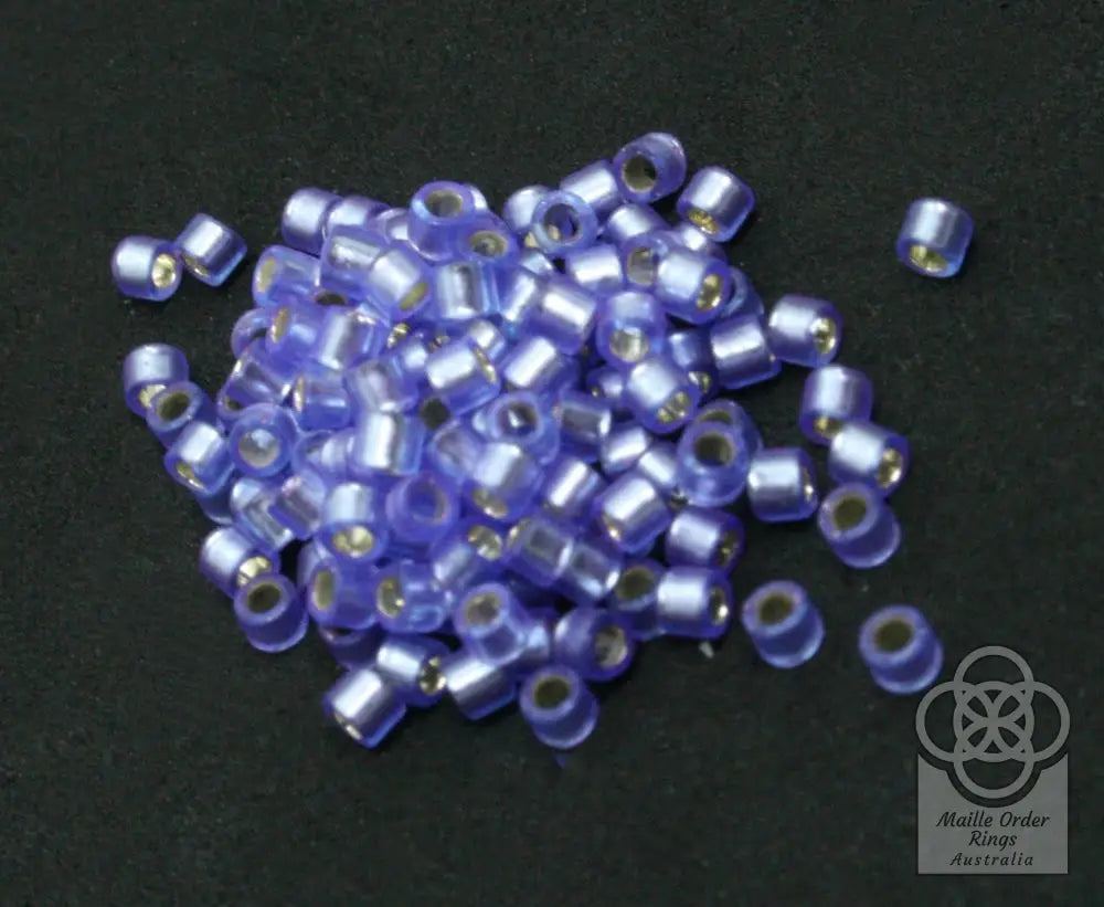 Miyuki 10/0 Delica Seed Beads Semi Matte Silver Lined Purple Dyed (Dbm0694)
